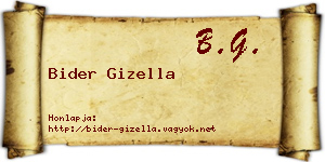 Bider Gizella névjegykártya